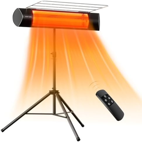EAST OAK 1500W Infrared Patio Heater with 3 Heat Levels and IP55 Waterproof