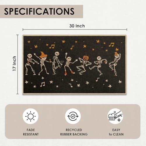 Arttown Halloween Door Mat with Skeletons Design
