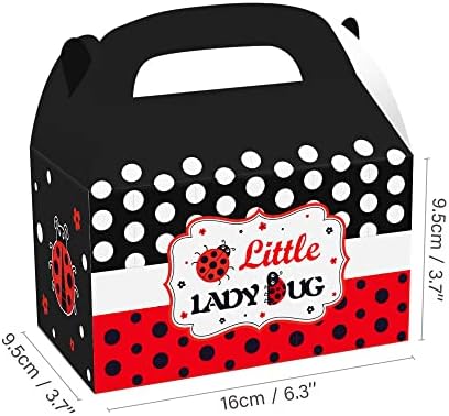 12 Pack Ladybug Party Favor Treat Boxes