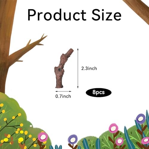 HUIANER 8pcs Mini Garden Stump Branches Decorations