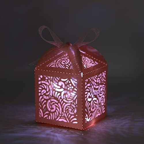 COTOPHER 100Pcs Laser Cut Pink Favor Boxes