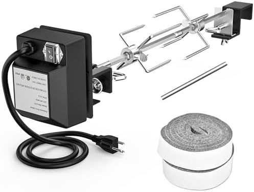 Skyflame Stainless Steel Rotisserie Kit with Motor and Accessories