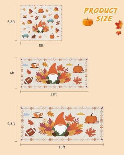 Fall Garage Door Banner 7x8 ft Gnome Pumpkin Decoration