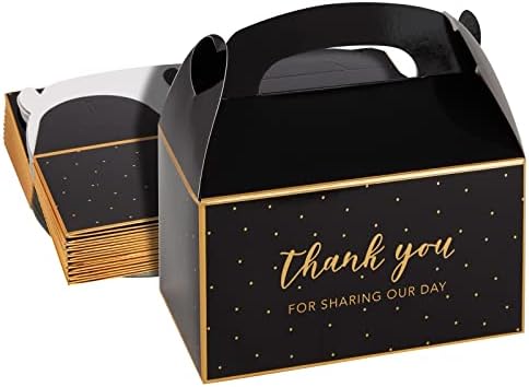 Sparkle and Bash Black Gold Party Favor Boxes 24-Pack