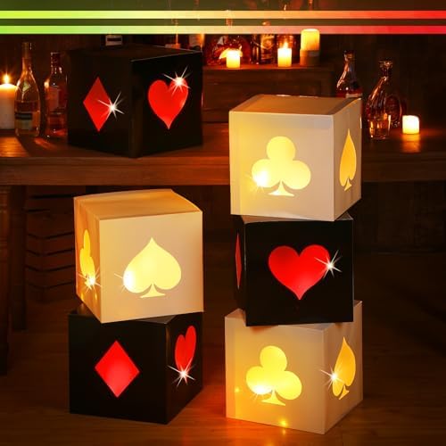 12 Piece Casino Favor Boxes with String Lights