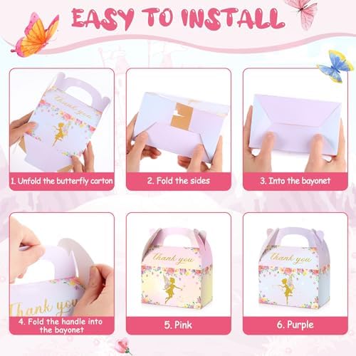 TaoBary 12 Pcs Floral Fairy Gift Boxes Set