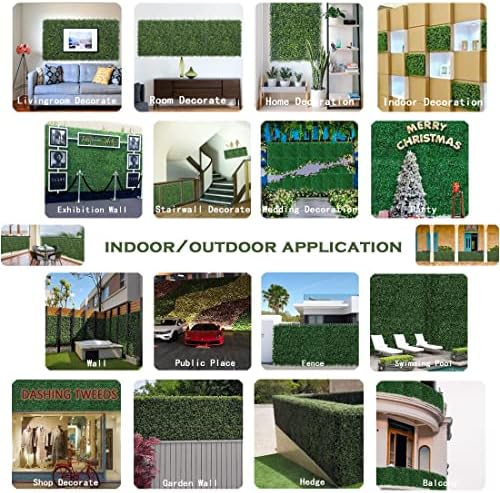 Bybeton Artificial Grass Wall Panel 10x10 Inch 12Pcs