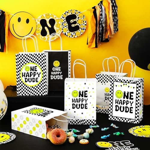 Yeaqee 24 Pcs Happy Dude Gift Bags with Handle