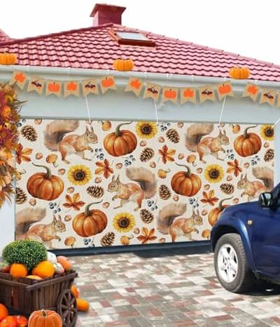 Fall Garage Door Banner Cover 7x8 ft Decor