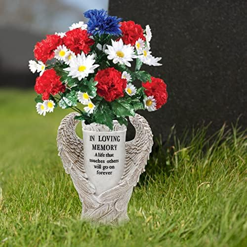 BAYN Angel Wings Vases for Cemetery Garden Decorations