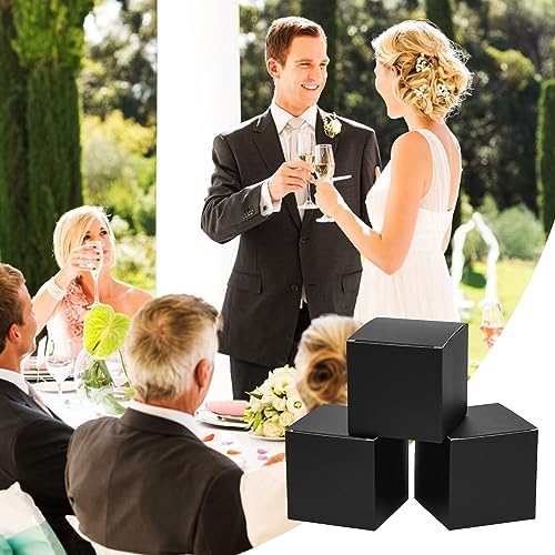 20 Pack Small Square Black Gift Boxes with Lids for Wrapping