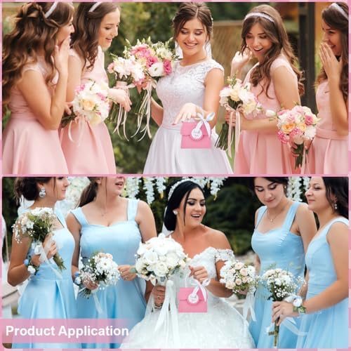 BENECREAT 16 Piece Pink Wedding Favor Box DIY Set