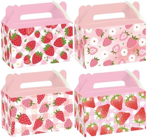 ZOYVUX 24Pcs Strawberry Gift Boxes Party Favors