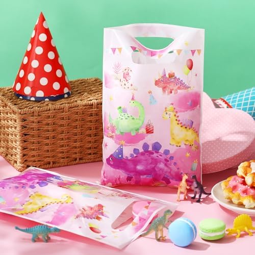 100 Pcs Watercolor Dinosaur Party Favor Bags