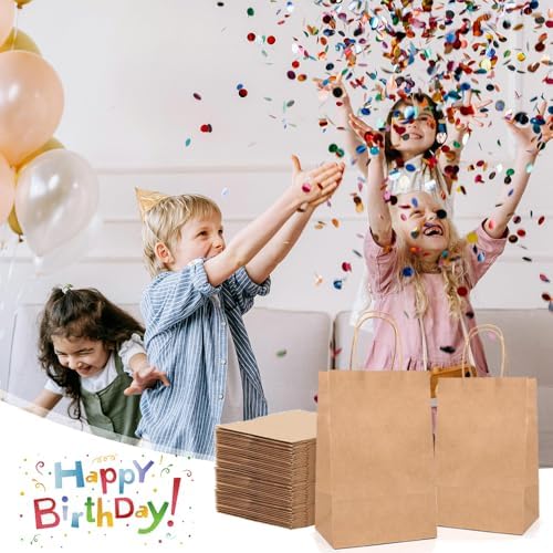 100pcs Kraft Paper Bags for Retail and Events