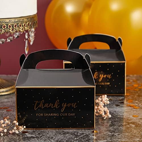 Sparkle and Bash Black Gold Party Favor Boxes 24-Pack