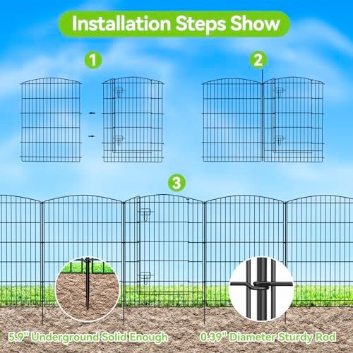 INJOPEXI Decorative Garden Fence 26ft x 36in