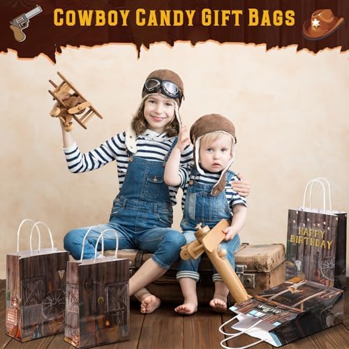 Pasimy 36 Pcs Western Theme Gift Bags with Handle