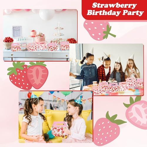 ZOYVUX 24Pcs Strawberry Gift Boxes Party Favors