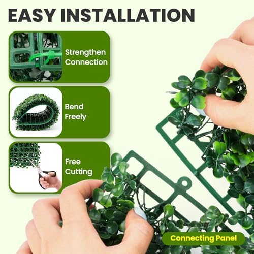 KASZOO Artificial Boxwood Hedge Wall Panels 12 Pack