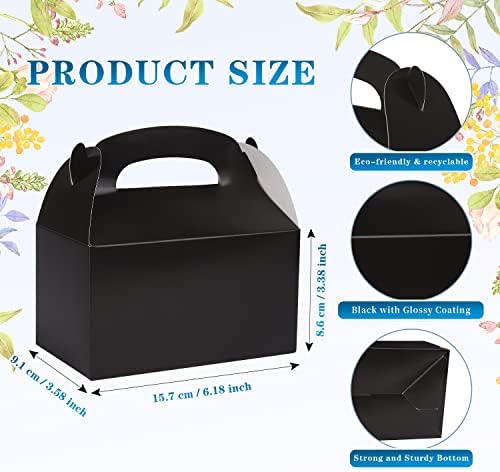 DjinnGlory 36 Pack Black Treat Boxes for Parties