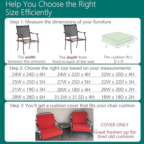 FLYMEI 4Pack 24x24x4 Outdoor Cushion Covers