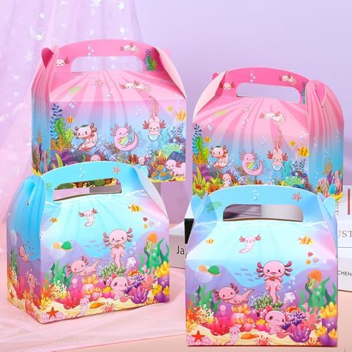 Neptniopllab 24 Piece Axolotl Favor Boxes