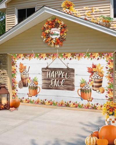 Fall Garage Door Banner 7x8 ft Thankful Decor