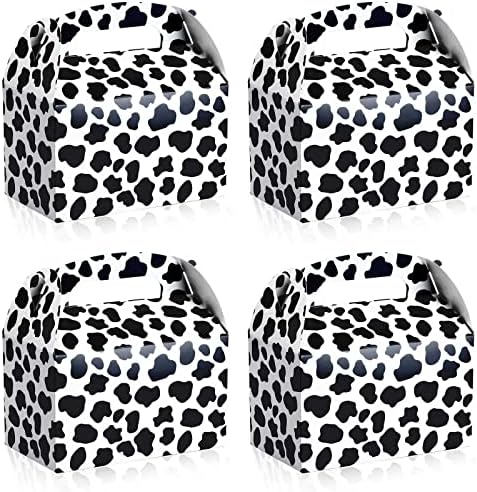 24 Pack Cow Print Gift Boxes for Parties and Celebrations