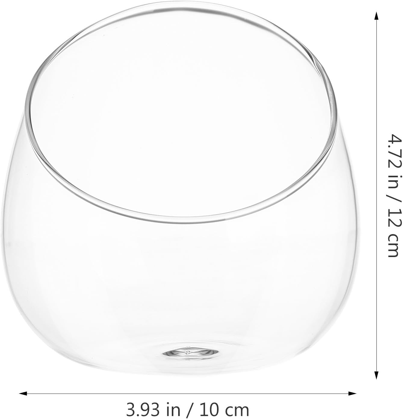 Angoily Slant Cut Glass Bowl Terrarium Container