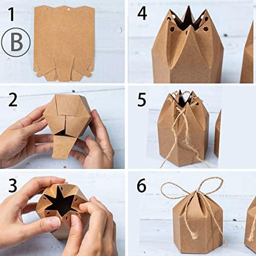 50 Pack Mini Paper Gift Boxes with Twine