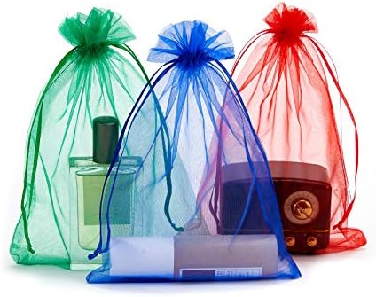 Volanic 100PCS 6x9 Inch Sheer Drawstring Organza Gift Bags
