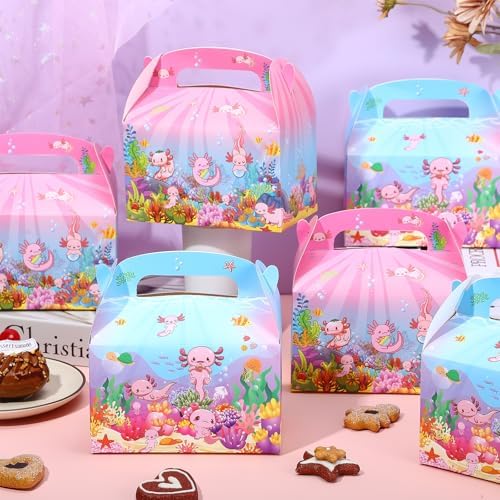 Neptniopllab 24 Piece Axolotl Favor Boxes
