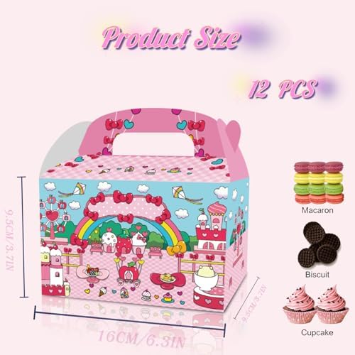 12Pcs Cartoon Cat Birthday Party Gift Boxes for Kids