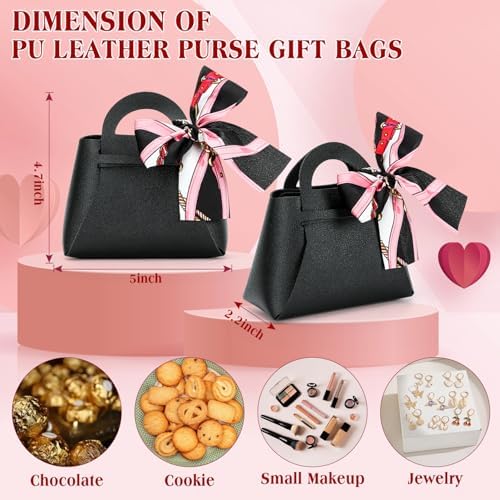 KAZIPA 12 Pack Faux Leather Gift Bags with Handle