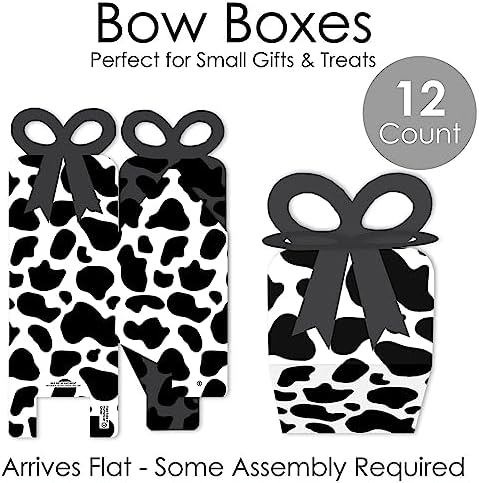 Big Dot of Happiness Cow Print Gift Boxes Set of 12