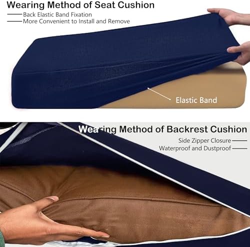 Sqodok Outdoor Cushion Covers 14Pcs Set for 6-Seater Sofa