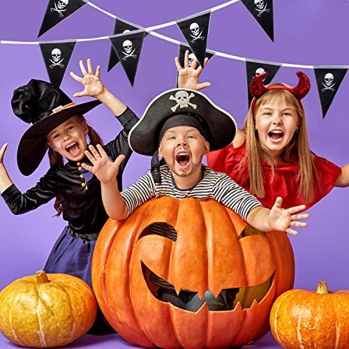 Whaline 315ft Halloween Skull Pirate Flags Bunting