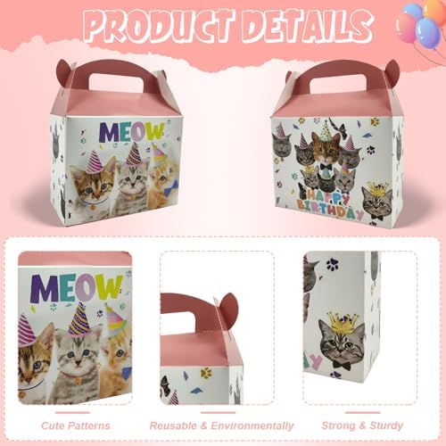 10 Pcs Foldable Cat Gift Boxes for Parties