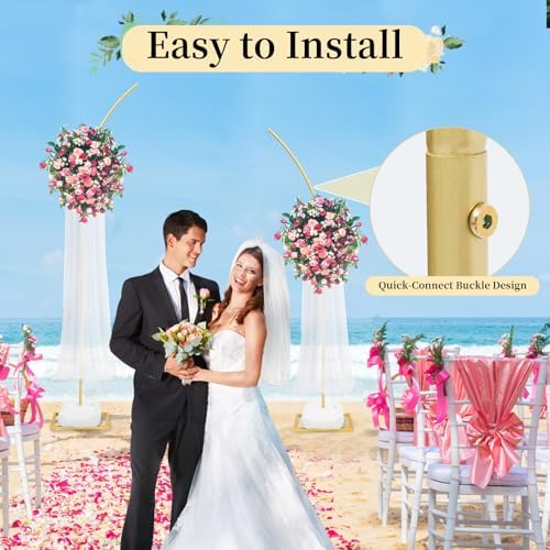 Gold Balloon Arch Stand Kit - 6FT and 8FT