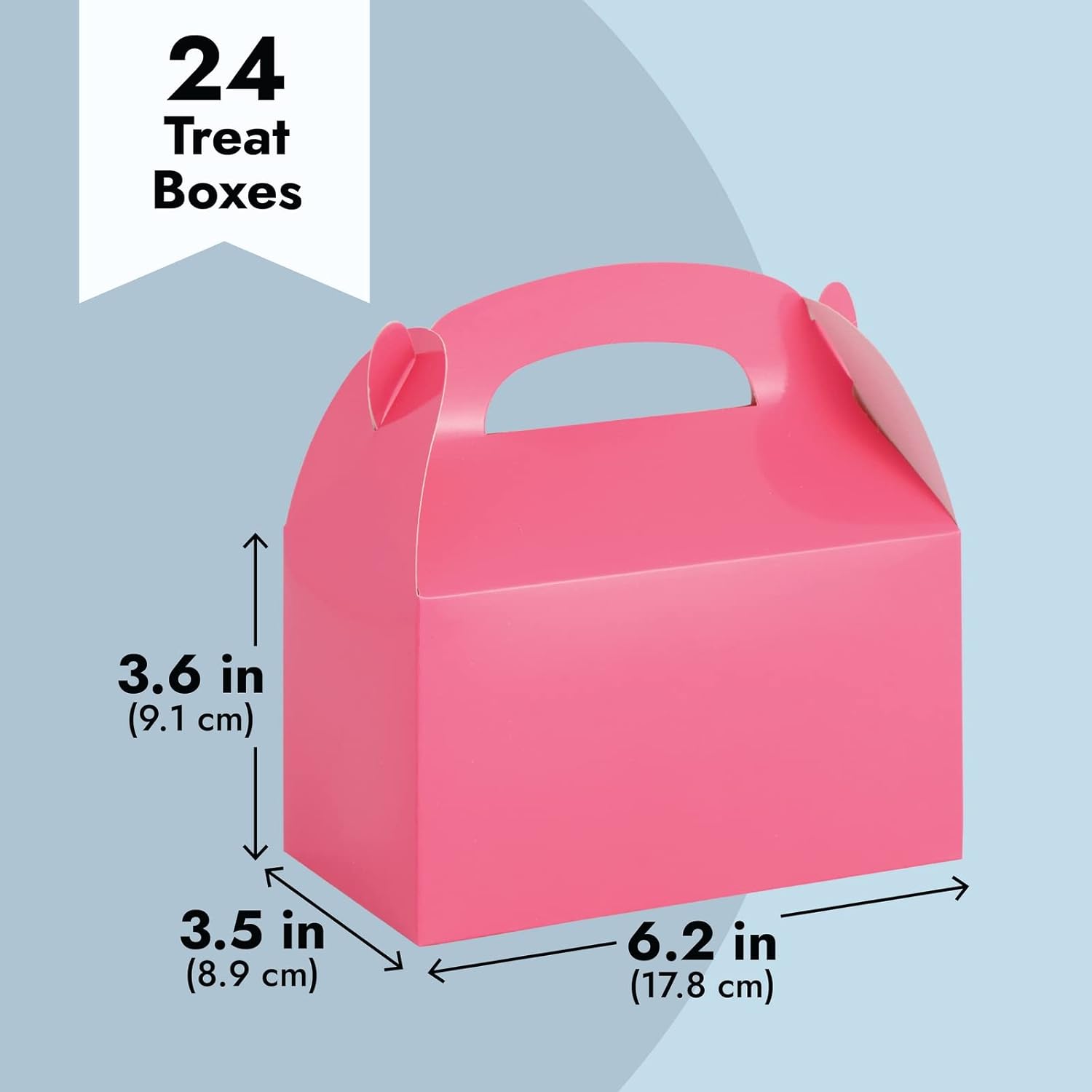BLUE PANDA 24 Pack Pink Gable Boxes for Parties