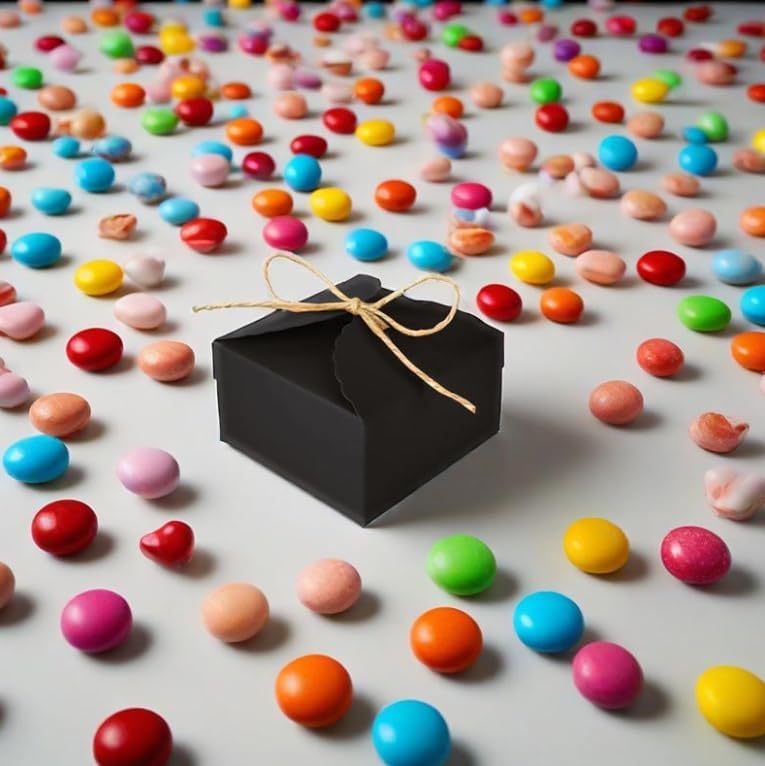 20pcs Black 9x9x5cm Bakery Gift Boxes for Cakes and Treats