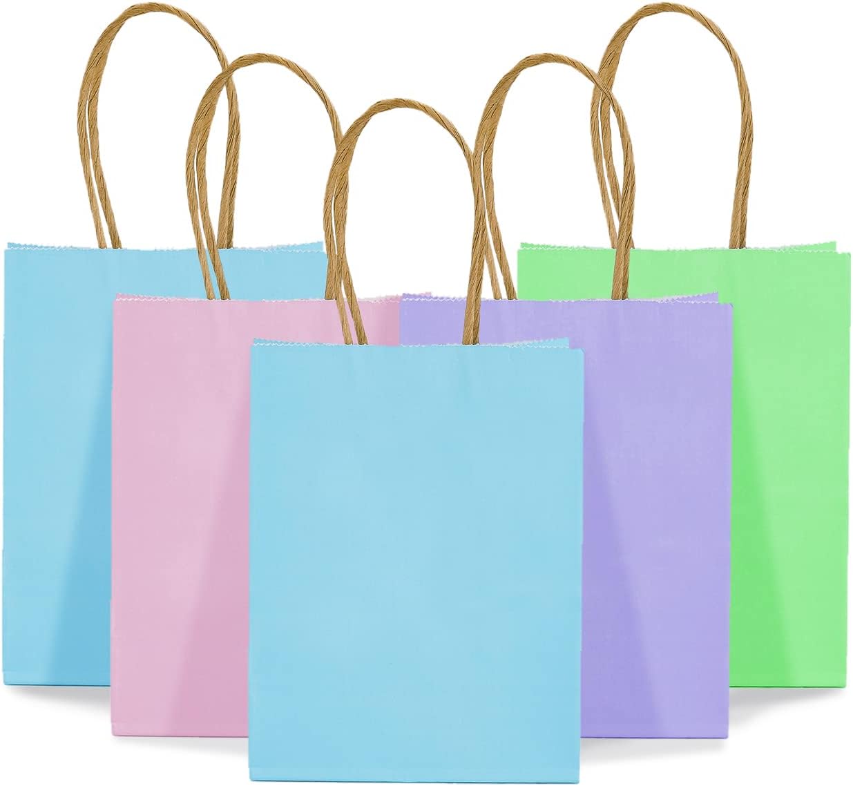 60 Pack Mini Rainbow Gift Bags with Handles