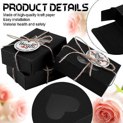 Kosiz 100 Pcs Soap Boxes with Clear Windows Black Gift Packaging