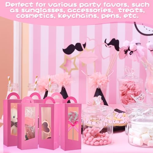 TecUnite 24 Pcs Pink Girl Party Favor Boxes