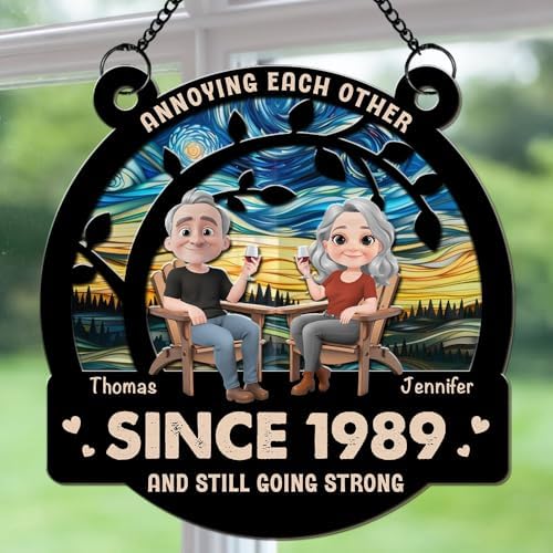 Personalized Couple Suncatcher with Names and Anniversary Date