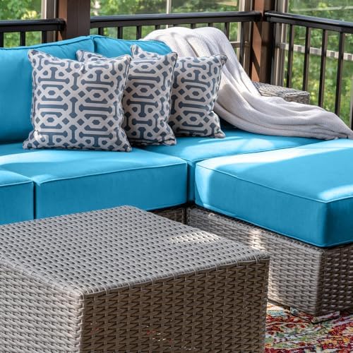 14 Piece Waterproof Patio Cushion Covers for 6-Seat Wicker Sectional Couch