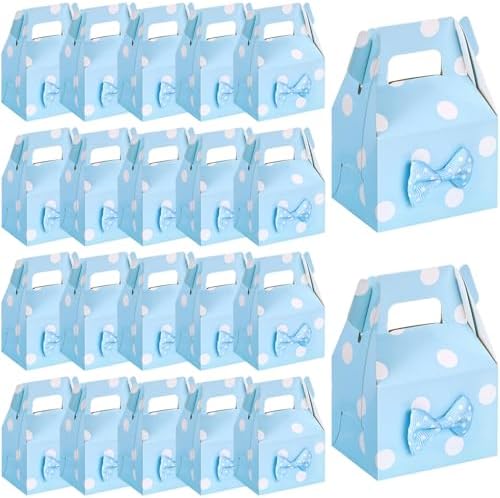VGOODALL 30PCS Blue Polka Dot Favor Boxes