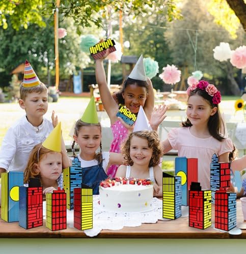 MUNILAIL 12 Pcs Hero Party Favor Boxes with City Design