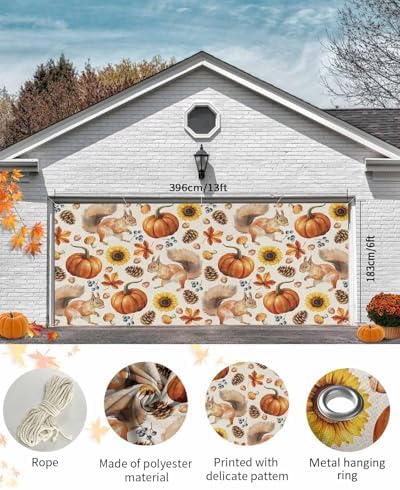Fall Garage Door Banner Cover 7x8 ft Decor